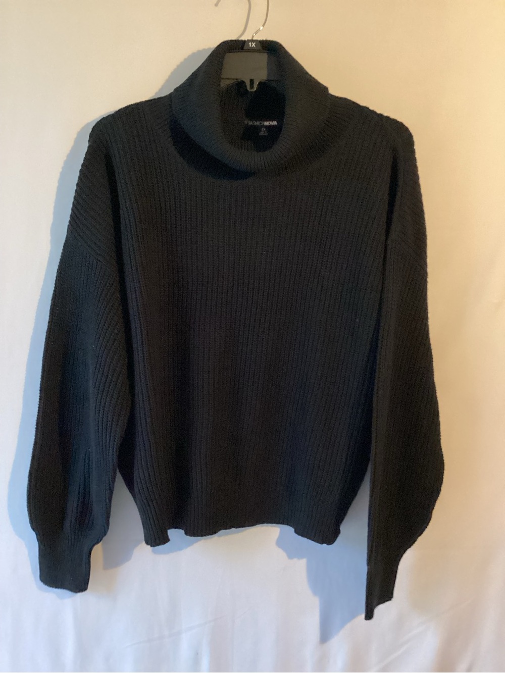 Fashion Nova Black Ribbed Turtleneck Sweater